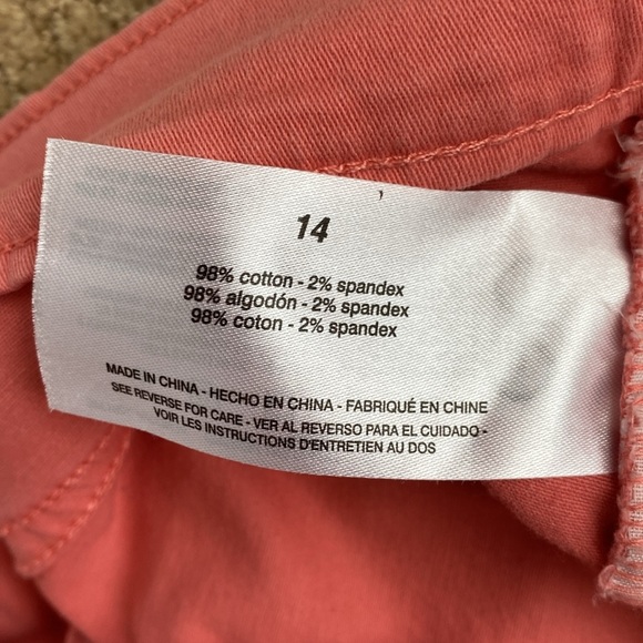 Code Bleu Chelsea High Rise‎ 5 Pocket Stretch Denim Shorts - Size 14 - Orange - Picture 6 of 7